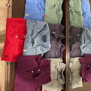 7 polos. Size large mens. Worn but great condition